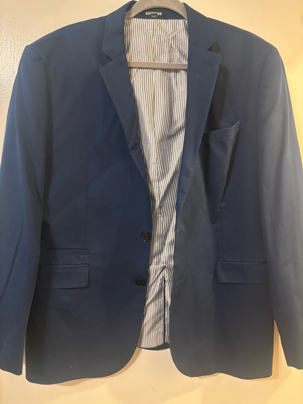 Express Men's Dark Blue Two-Button Blazer